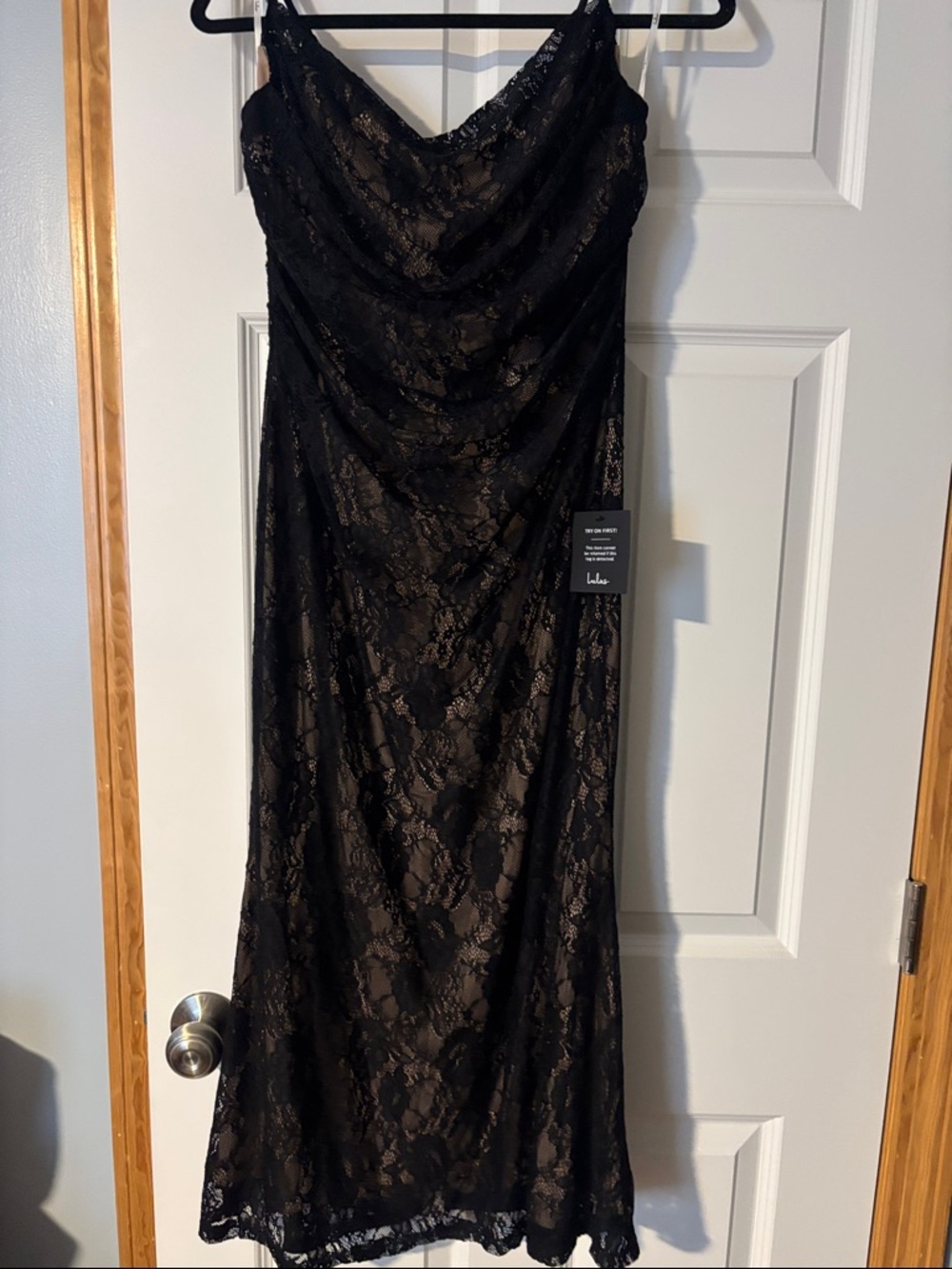 Elegant Black Lace Slip Dress with matching sweater